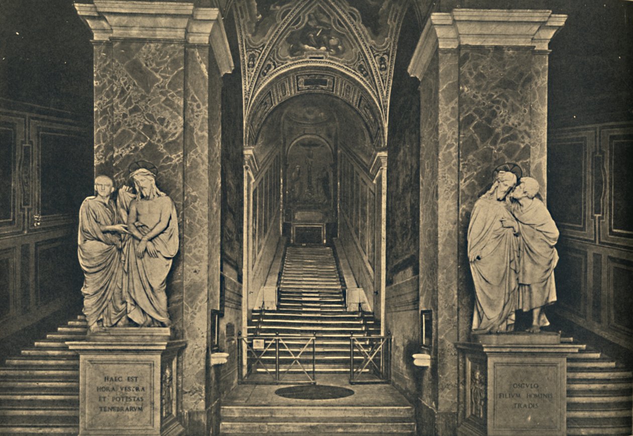 Roma - Holy steps with the 28 marble Steps from the House of Pilate, brought to Rome by St. Helena by Unbekannt