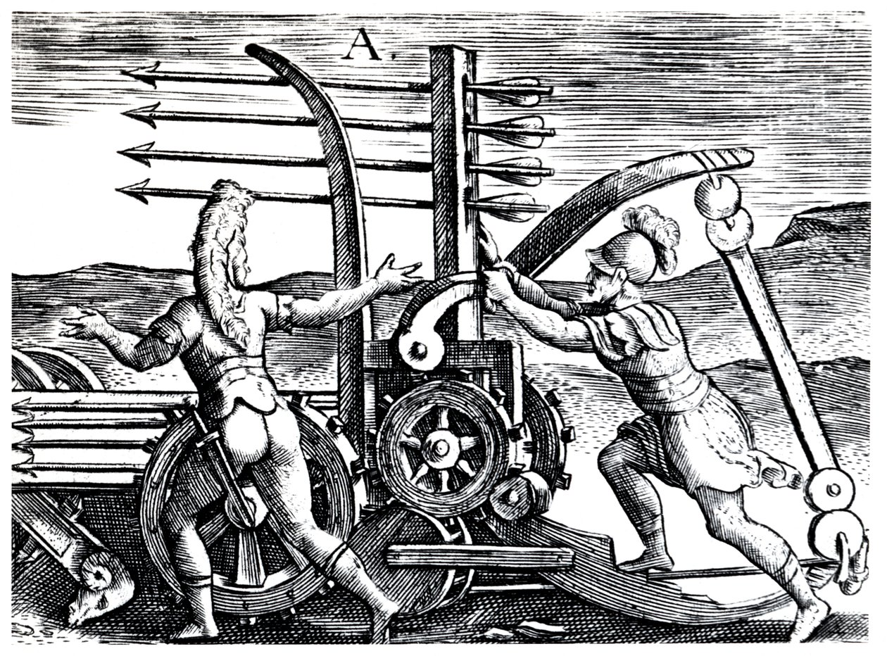 Roman Soldiers Using a War Engine Firing Multiple Arrows by Unbekannt
