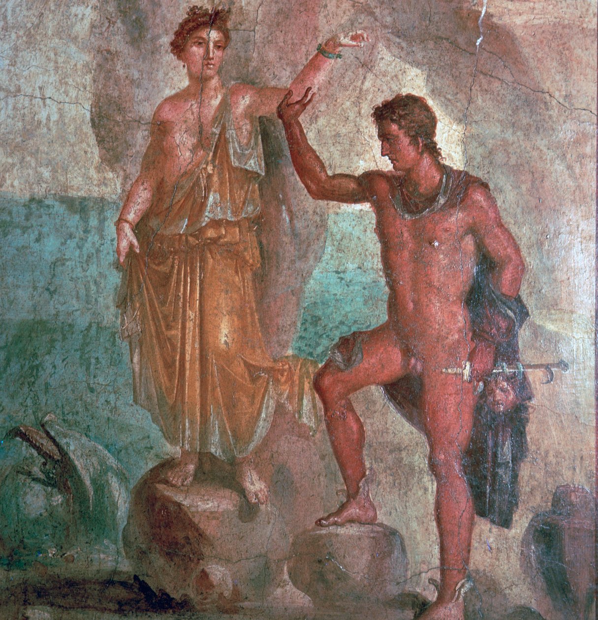 Roman wall-painting from the House of the Dioscuri in Pompeii by Unbekannt