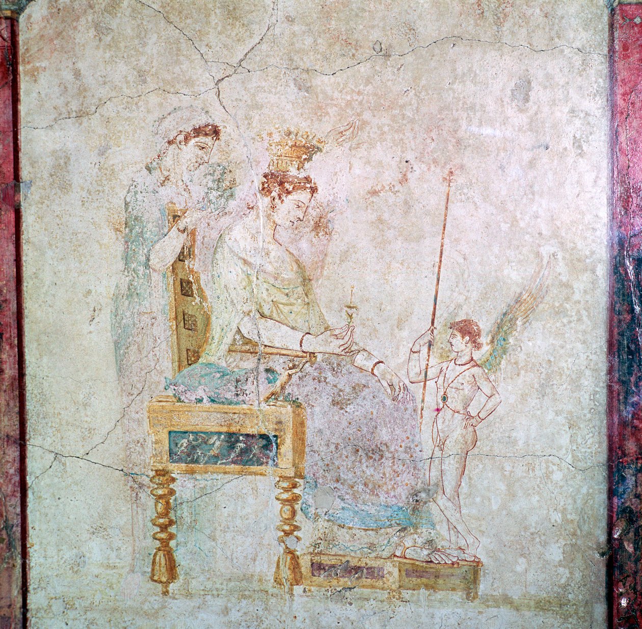 Roman Wall-Painting of Aphrodite, Eros, and One of the Graces, 1st Century by Unbekannt