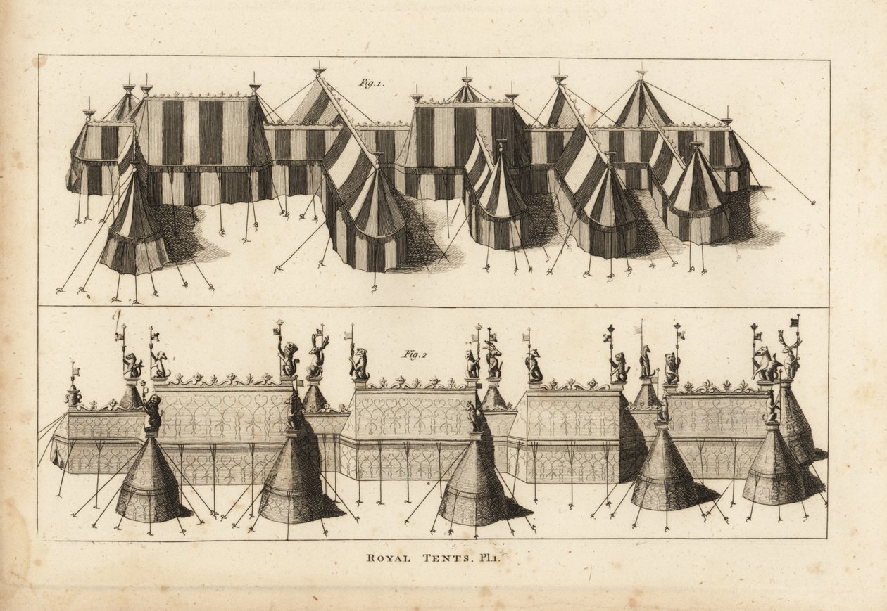 Royal tents pitched for the meeting of King Henry VIII and King Francis I of France near Ardres 1520 by Unbekannt