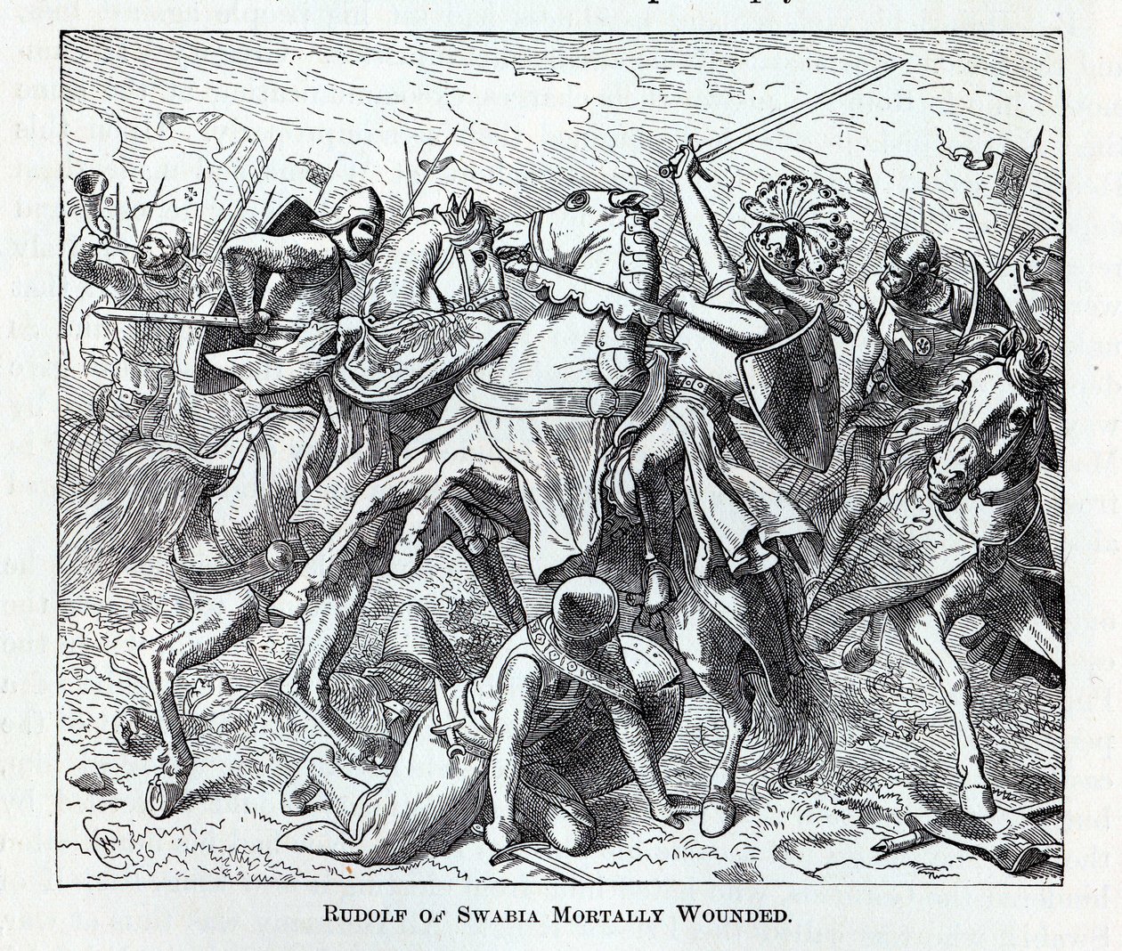 Rudolf of Swabia Mortally Wounded, 1882 by Unbekannt