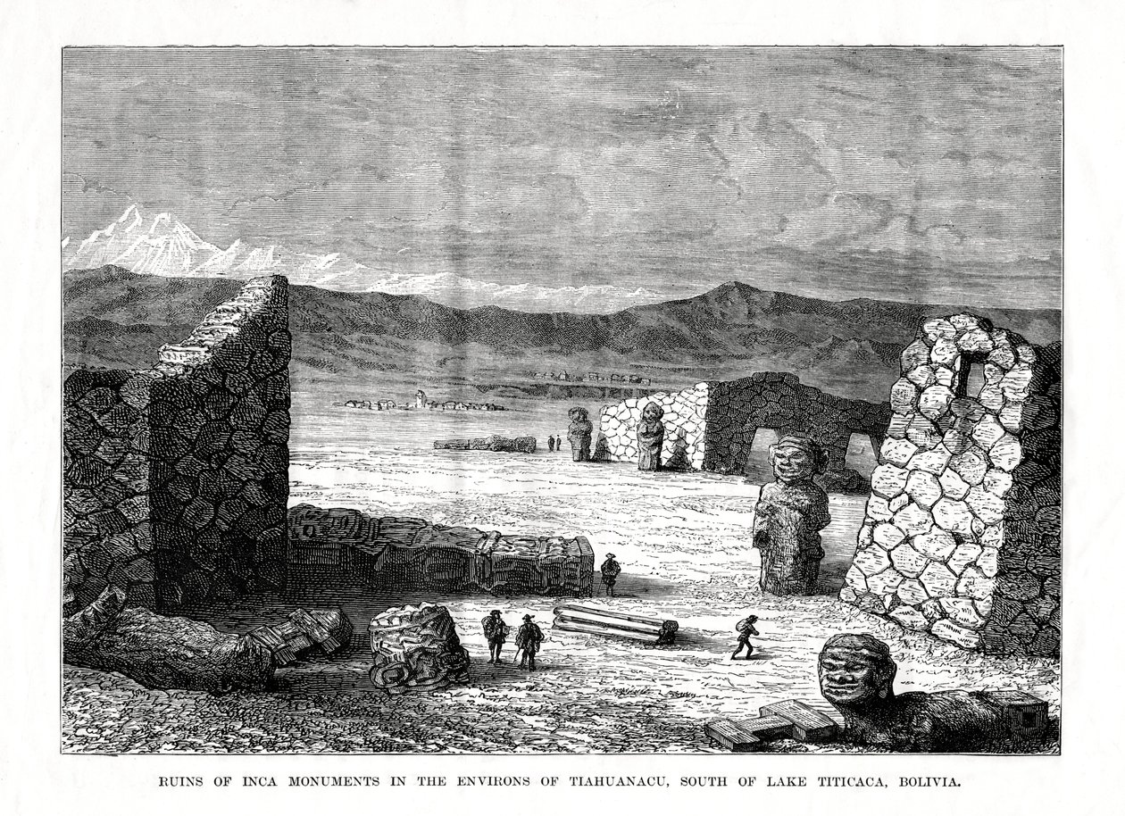 Ruins of Inca Monuments in the Environs of Tiahuanacu, South of Lake Titicaca, Bolivia by Unbekannt
