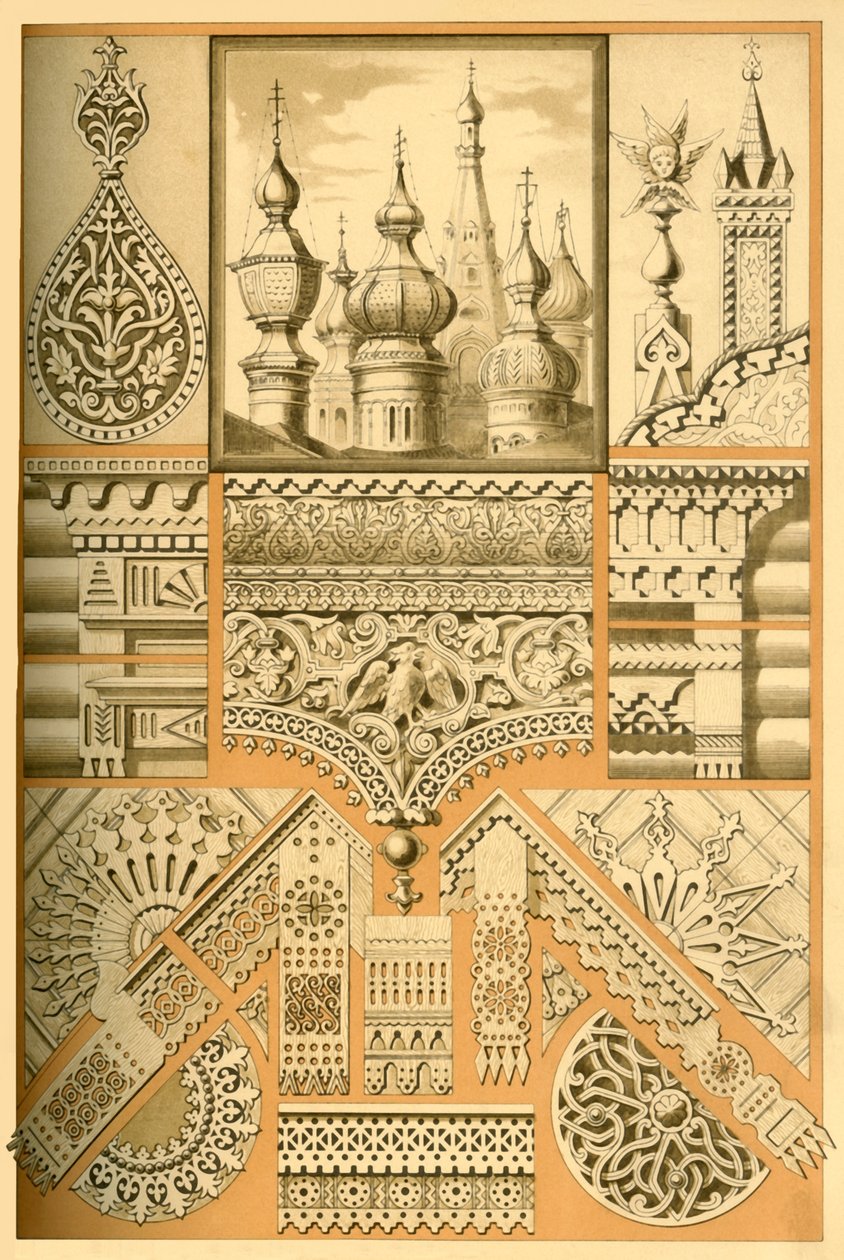 Russian Architectural Ornament and Wood Carving by Unbekannt