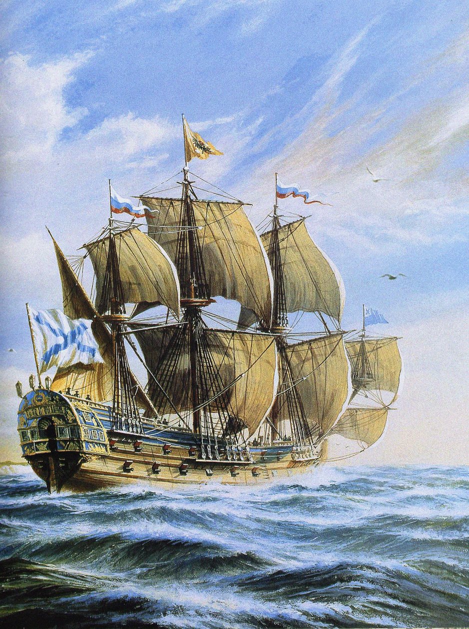 Russian Ship of the Line Poltava, 1712 by Unbekannt