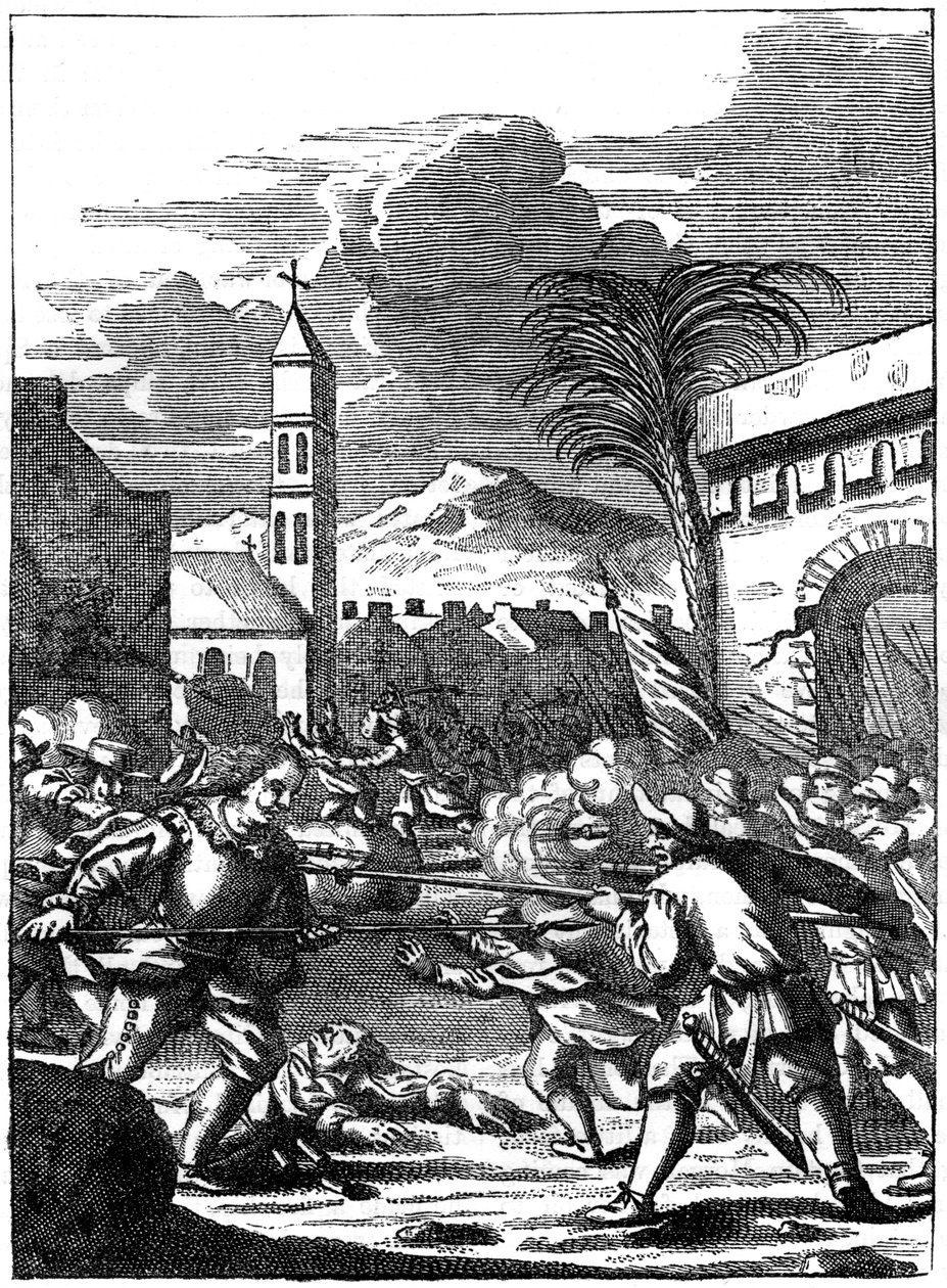 Sack of Puerto Principe, Hispaniola, by Captain Morgan, 1667 by Unbekannt