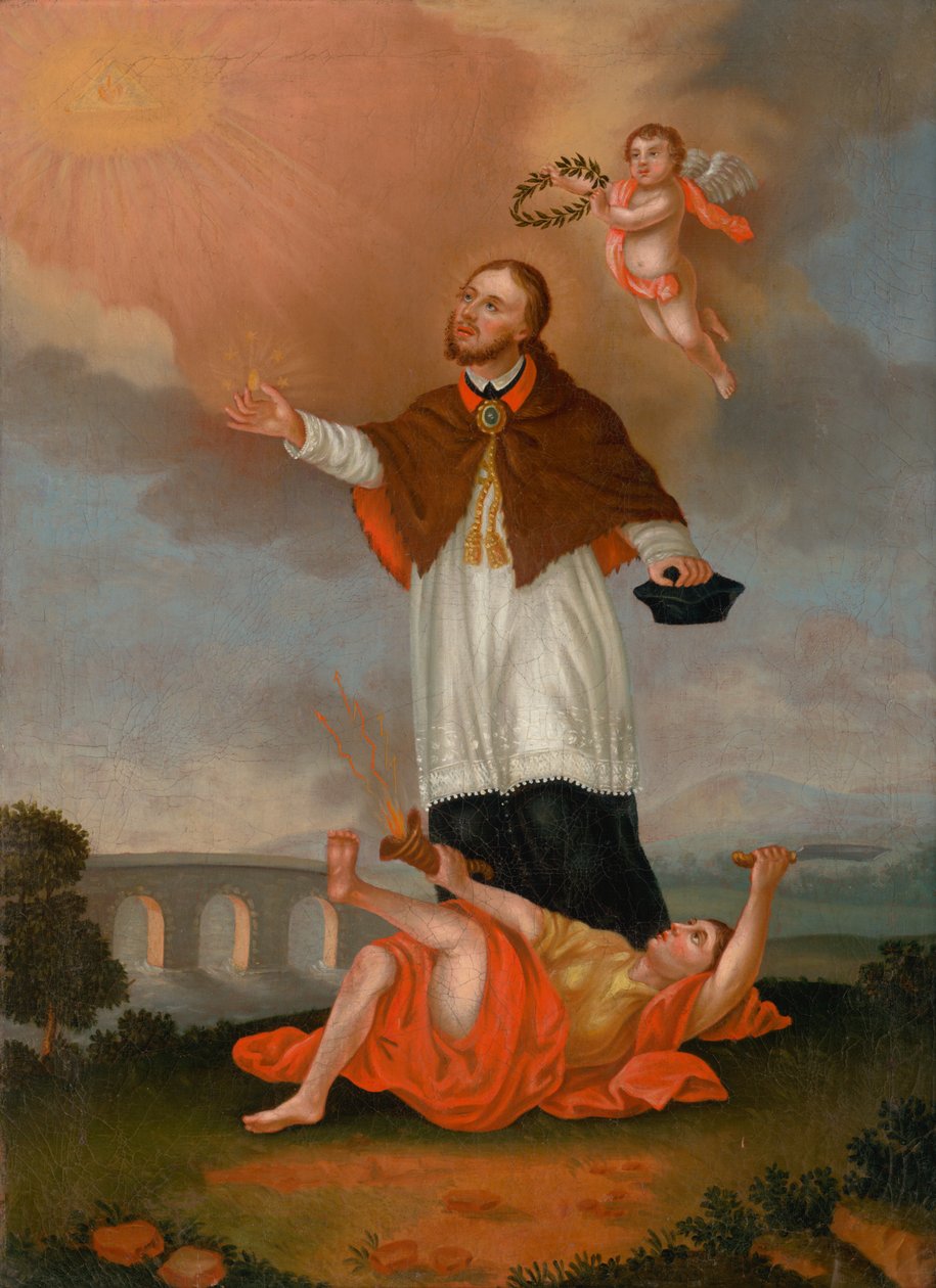 Saint John of Nepomuk Glorified by Angels by Unbekannt
