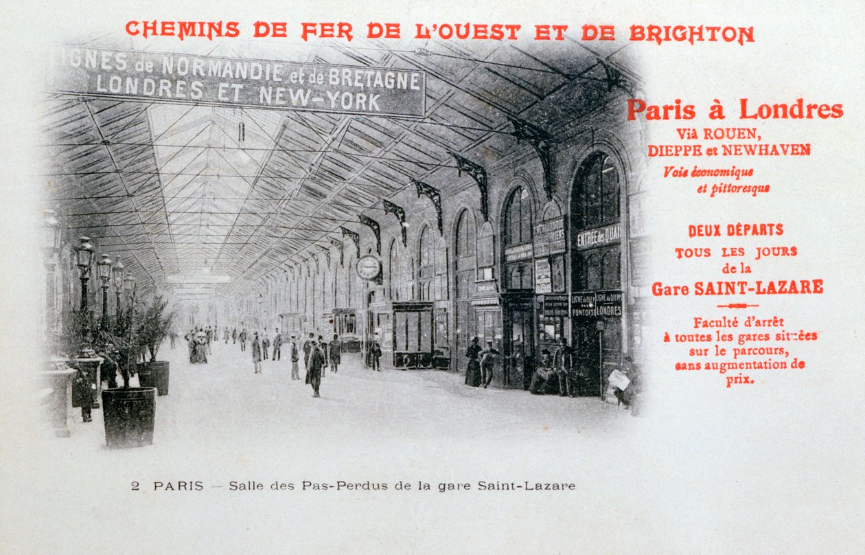 Saint-Lazare Station, Paris, c1900 by Unbekannt