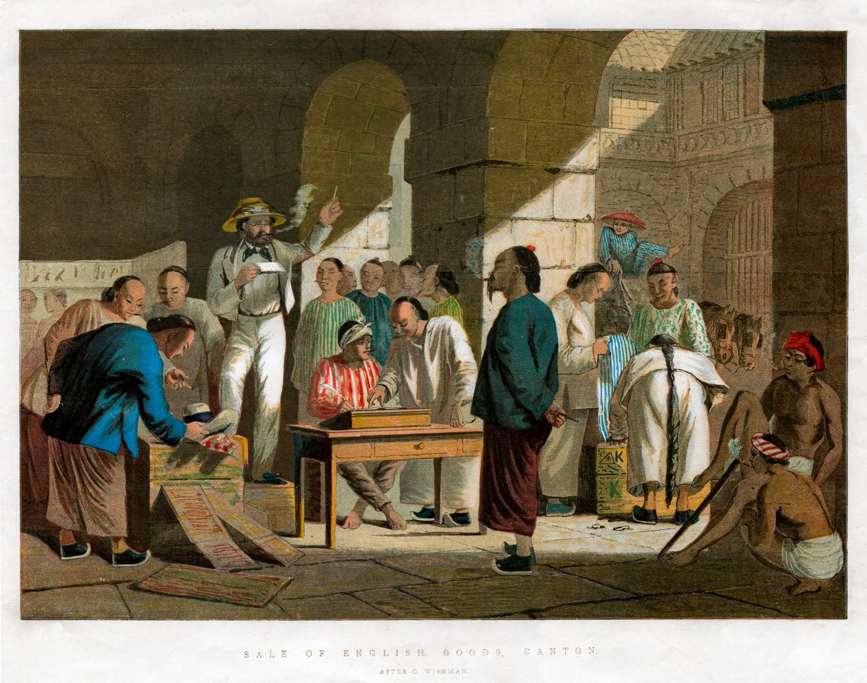 Sale of English Goods, Canton, 1858 by Unbekannt