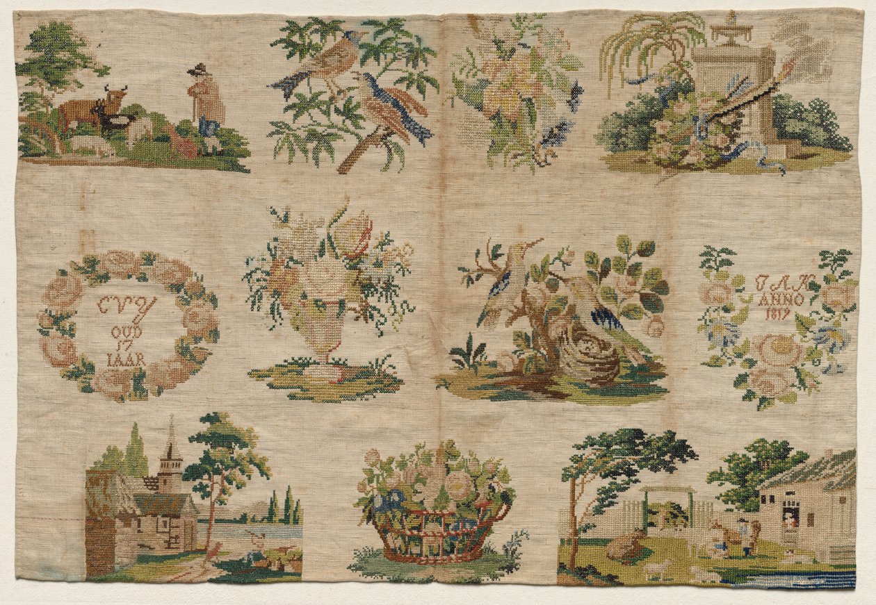 Sampler Fragment, 1819 by Unbekannt