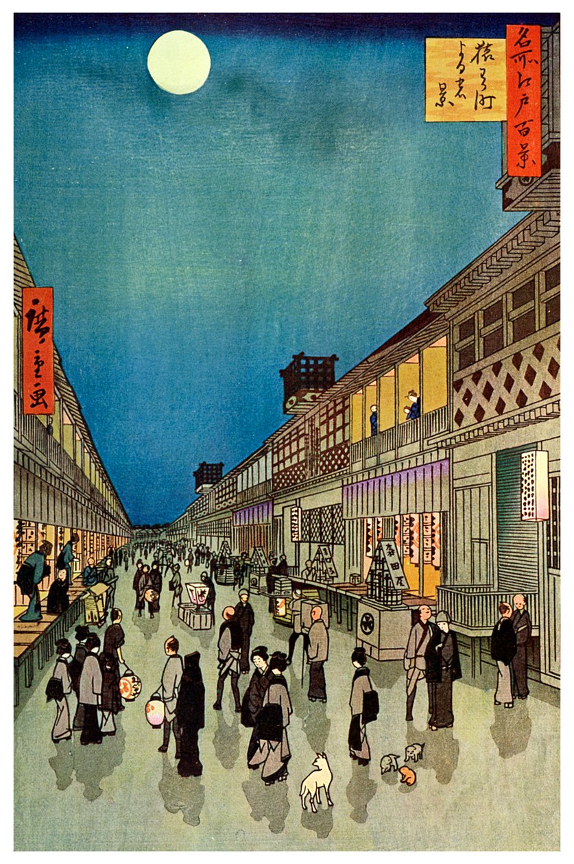 Saruwaka Cho, Night Theater, 1856 by Unbekannt