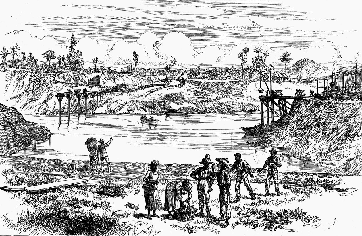 Scene from the de Lesseps Attempt to Dig the Panama Canal by Unbekannt