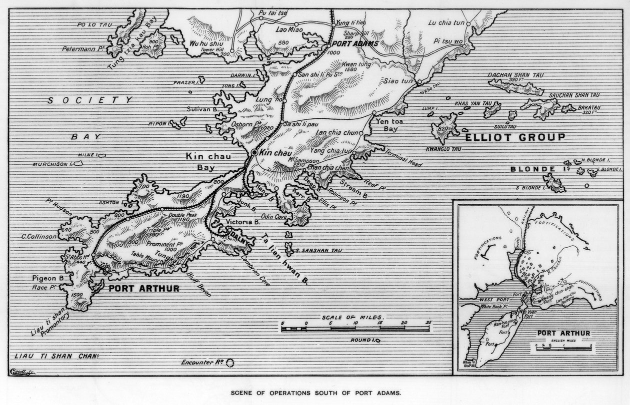 Scene of operations south of Port Adams, Manchuria, Russo-Japanese War by Unbekannt