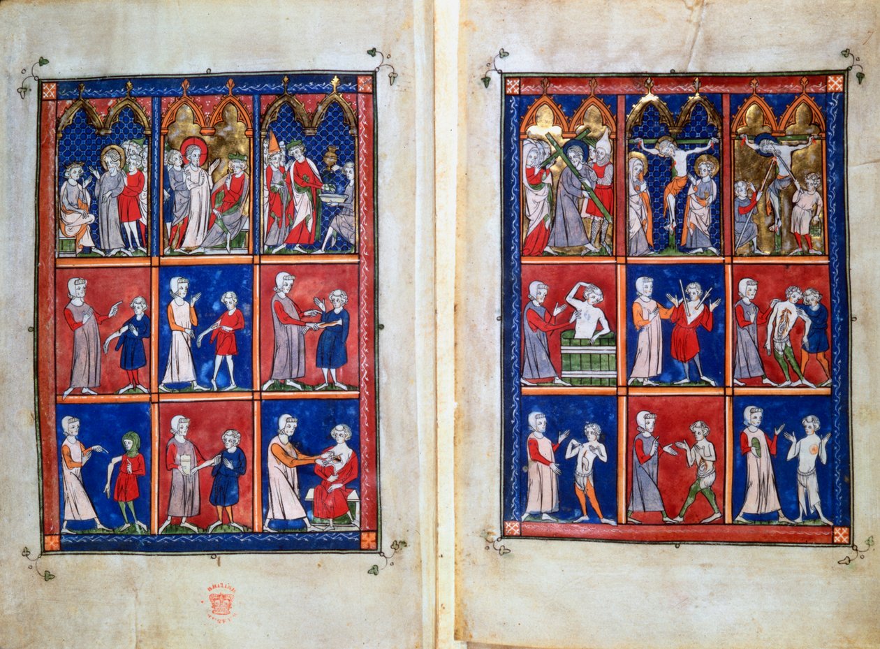 Scenes from the life of Christ, and doctors with patients by Unbekannt