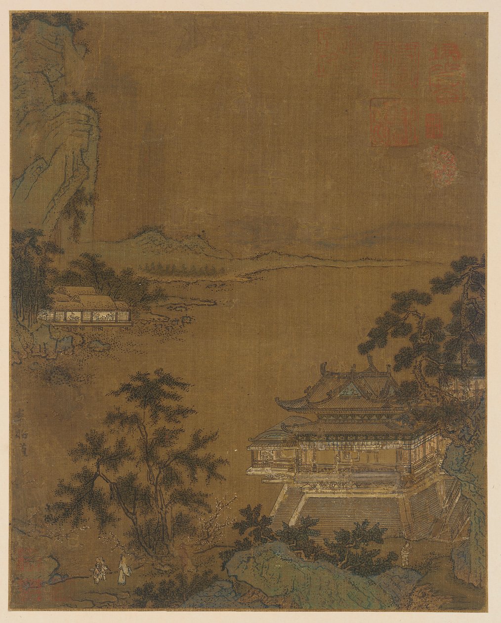 Scholar Arriving at a Riverside Pavilion by Unbekannt