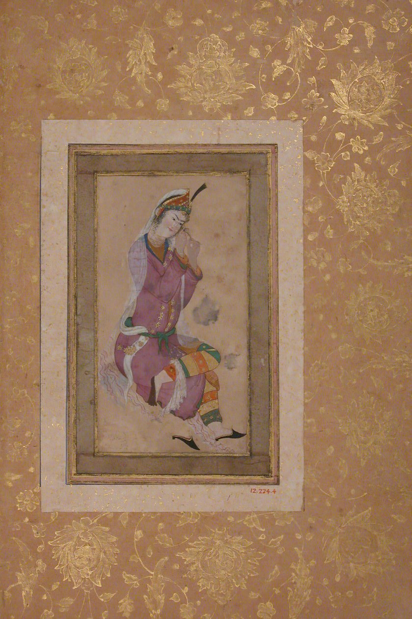 Seated Woman Curling her Hair by Unbekannt