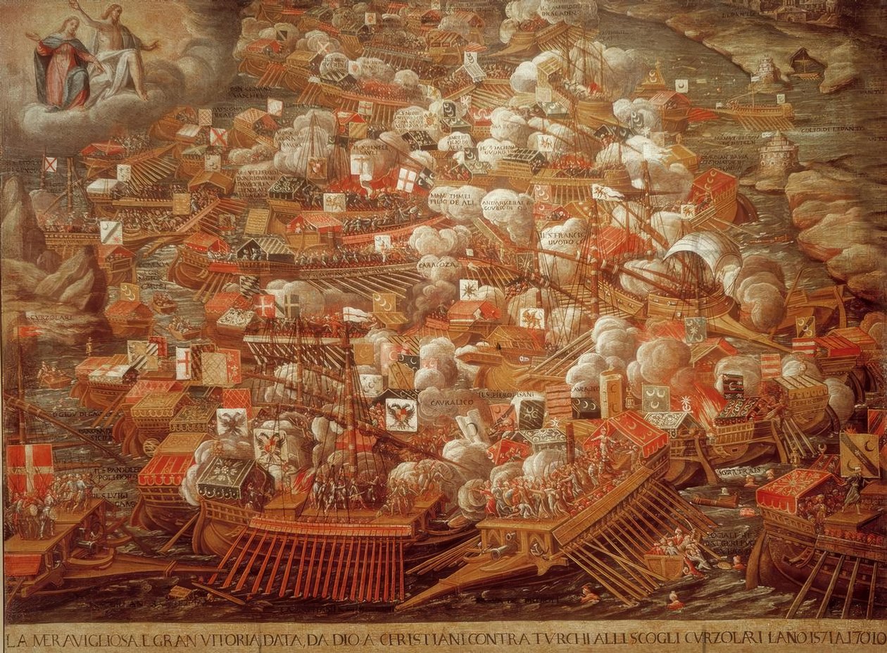 Naval Battle of Lepanto 1571 / Contemporary by Unbekannt
