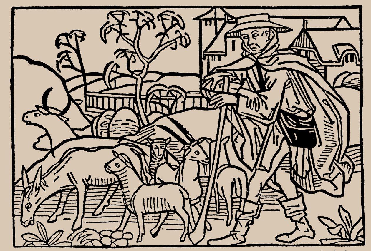 Shepherd. From Speculum Vitae Humanae by Rodericus Zamorensis, 1479 by Unbekannt