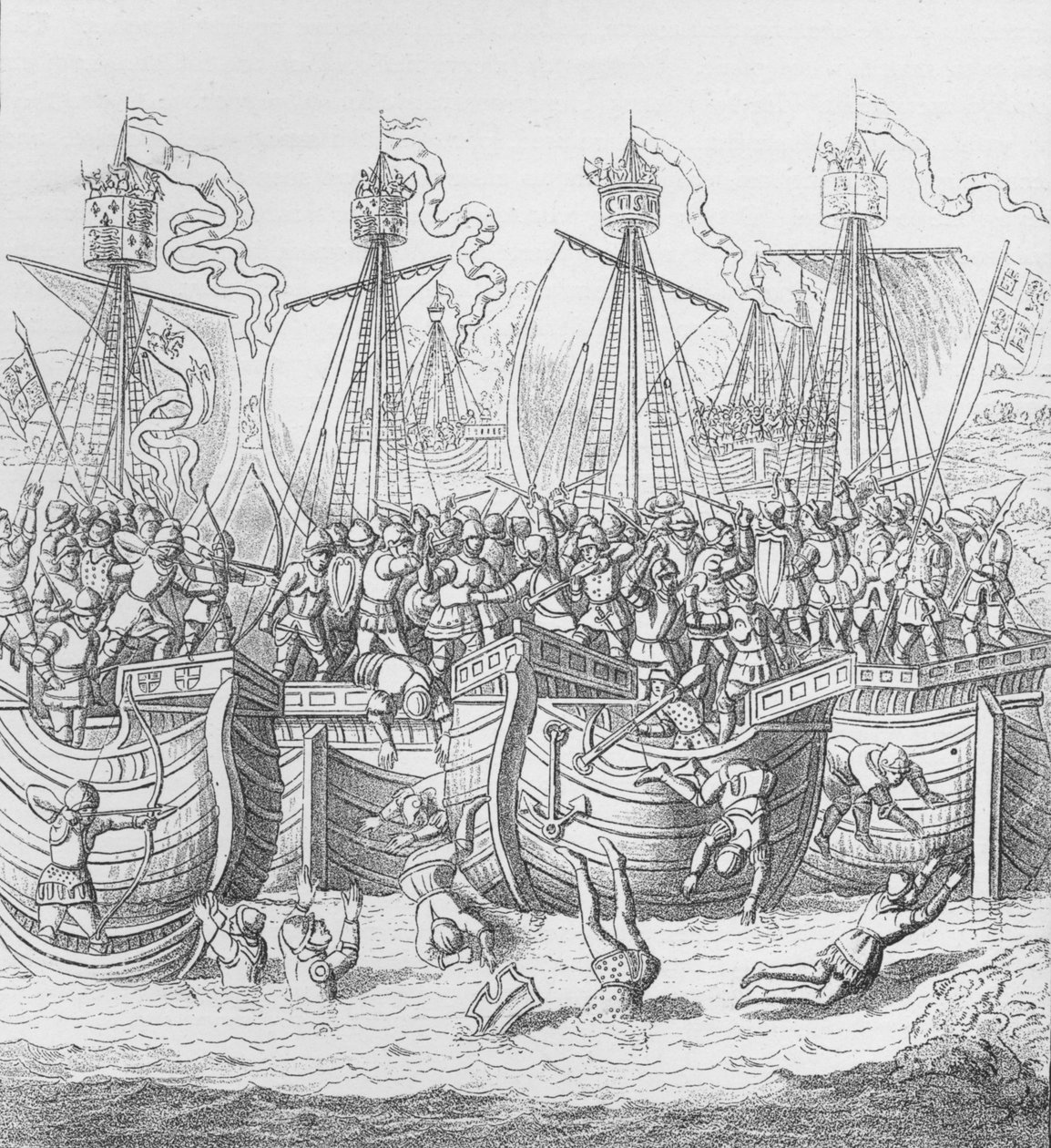 Ships at La Rochelle, France, in 1372 by Unbekannt