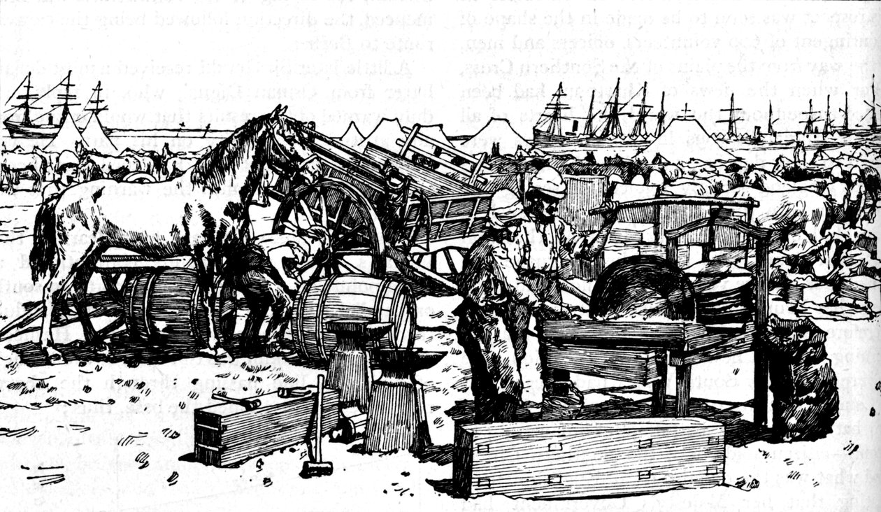 Shoeing Forge of the New South Wales Artillery at Suakim, c1885, 1902 by Unbekannt