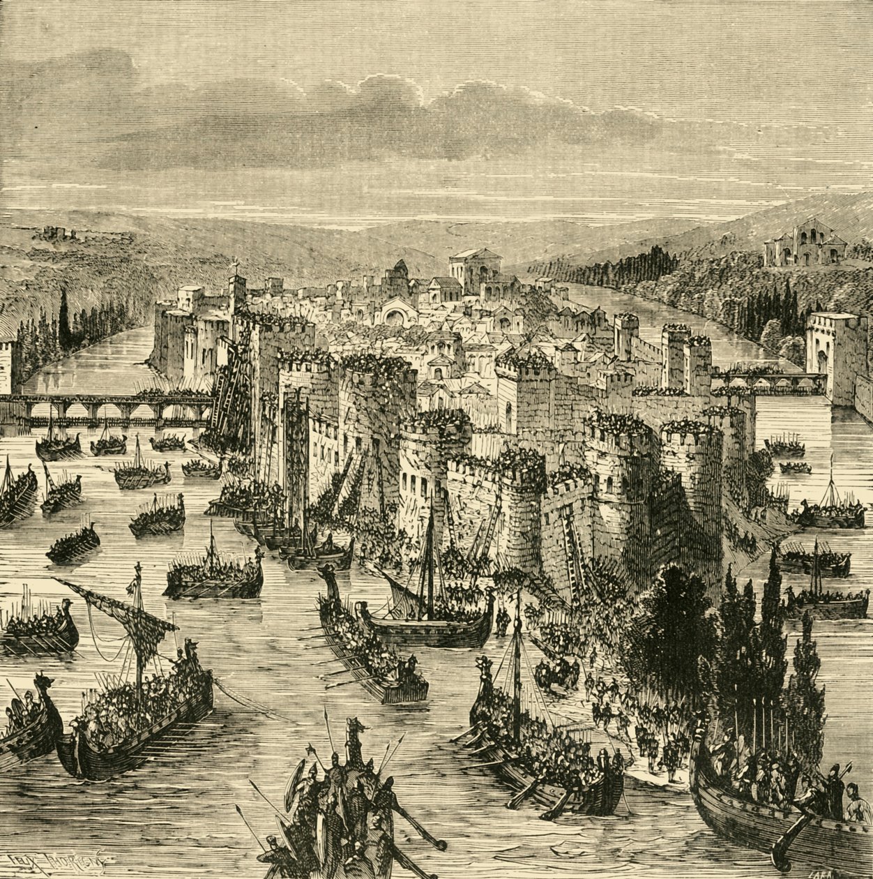 Siege of Paris by the Norsemen, 845 by Unbekannt