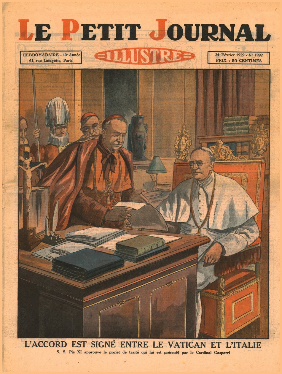 Signing of the accord between the Vatican and Italy by Unbekannt