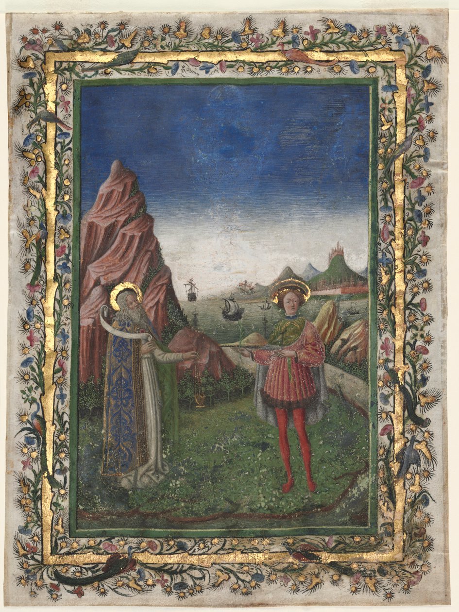 Single Leaf from a Missal: Two Male Saints, Late 1400s by Unbekannt