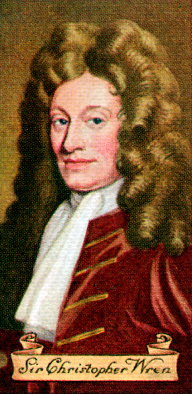 Sir Christopher Wren, taken from a series of cigarette cards, 1935 by Unbekannt