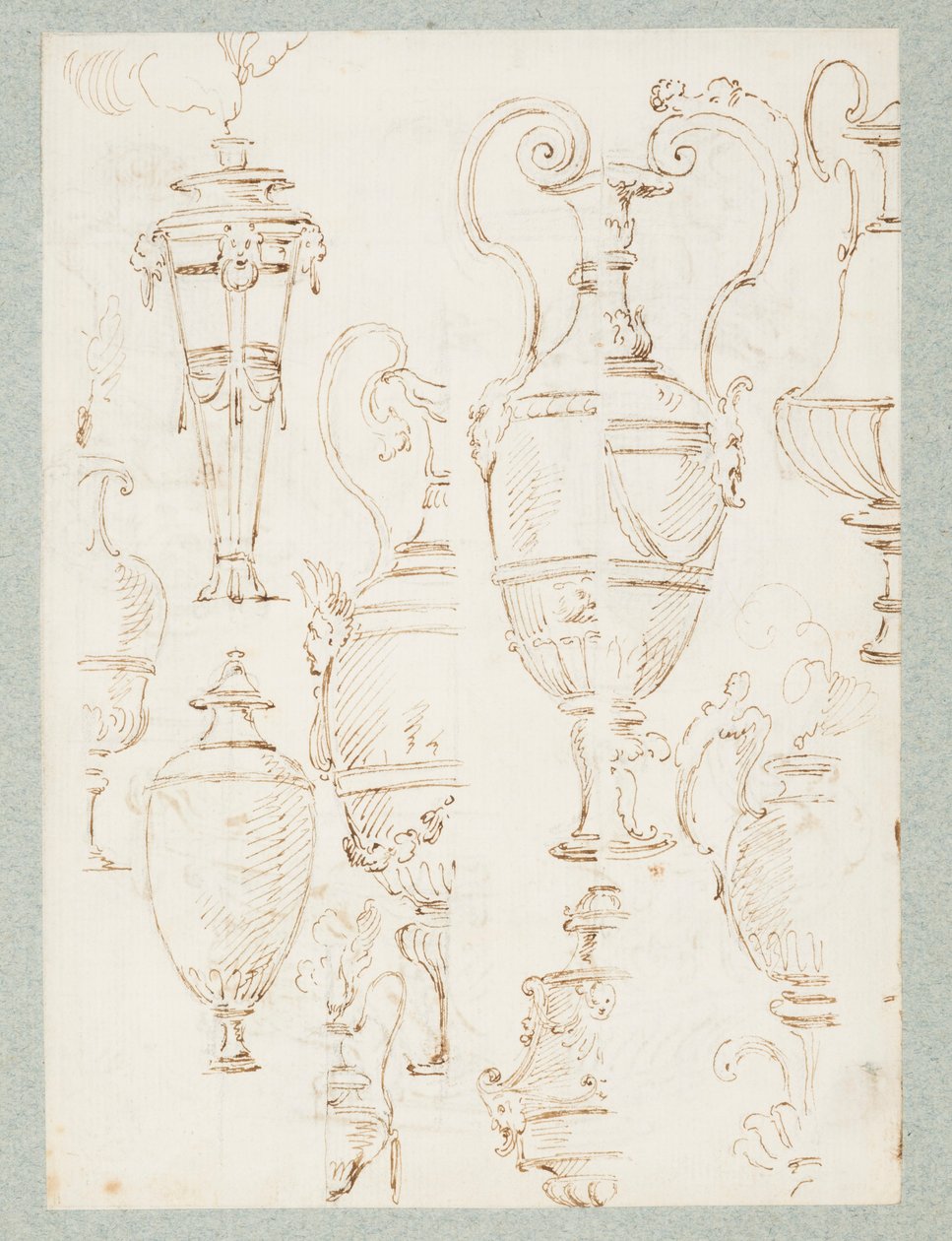 Sketches of Nine Urns, One with Alternate Suggestions by Unbekannt