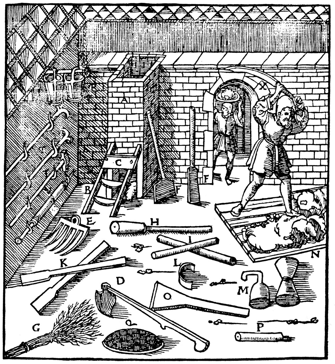 Smelting of Ores: Gold, Silver, Copper, and Lead, 1556 by Unbekannt