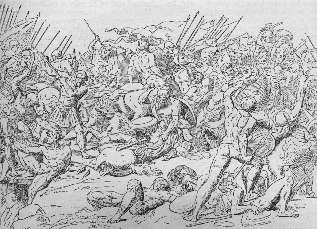 Socrates at the Battle of Potidaea, 432 BC, 1908 by Unbekannt