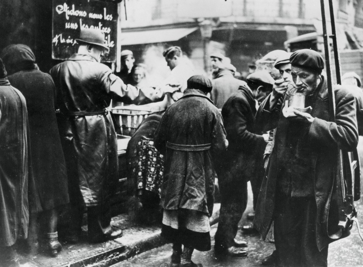 Soup Kitchen for the Needy, Les Halles, German-Occupied Paris, February 1941 by Unbekannt
