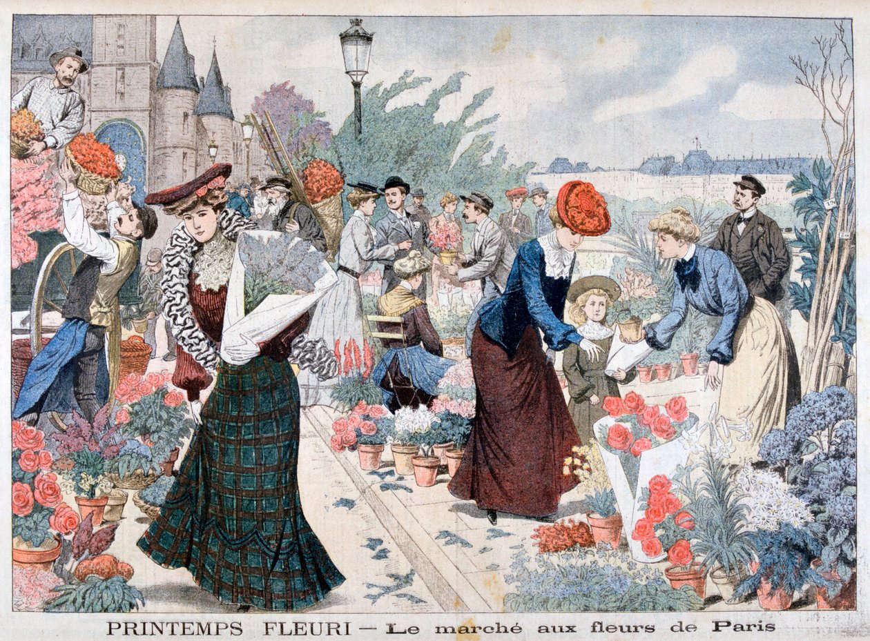 Spring flowers in a market, Paris by Unbekannt