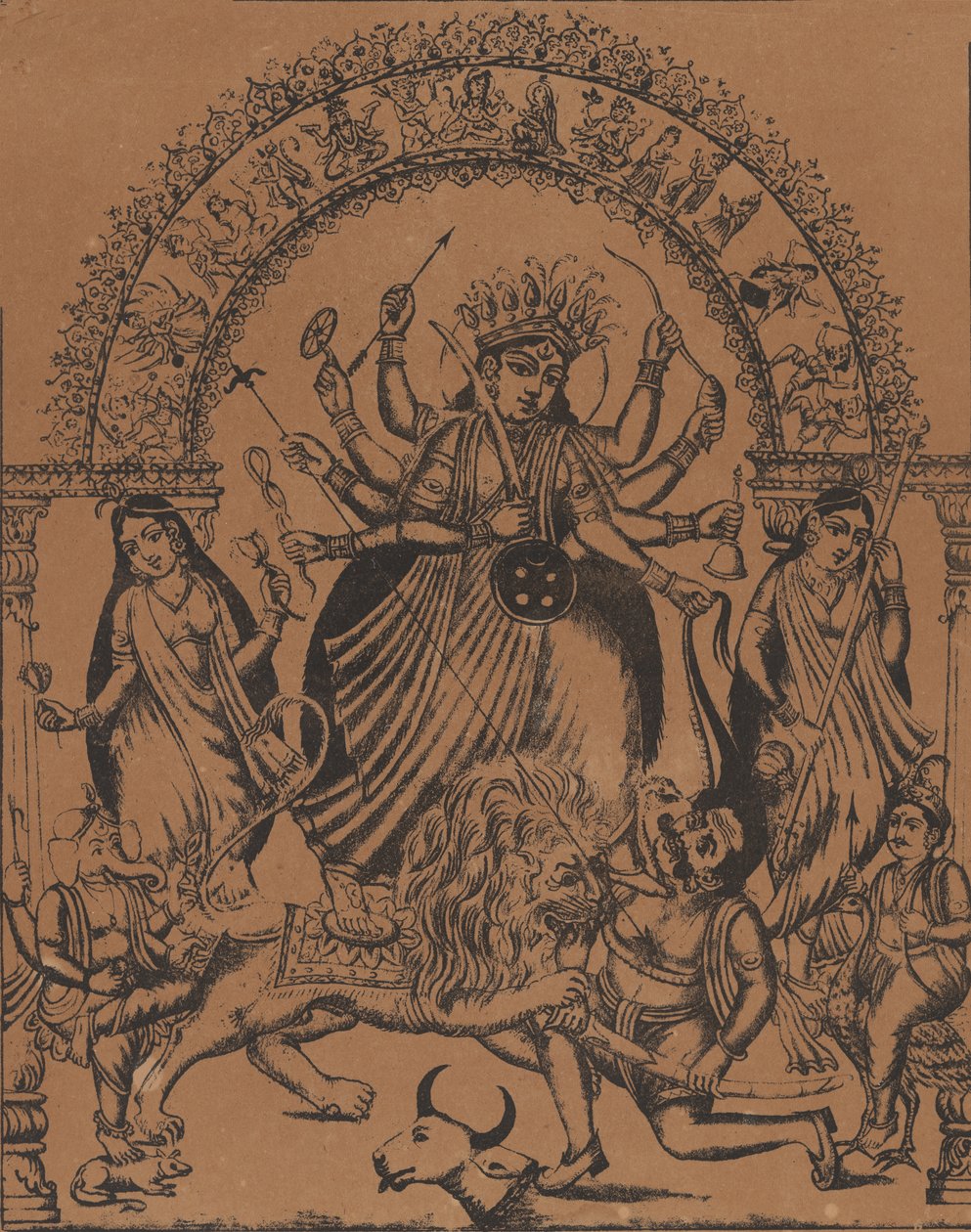 Sri Sri Durga, ca. 1875-80 by Unbekannt