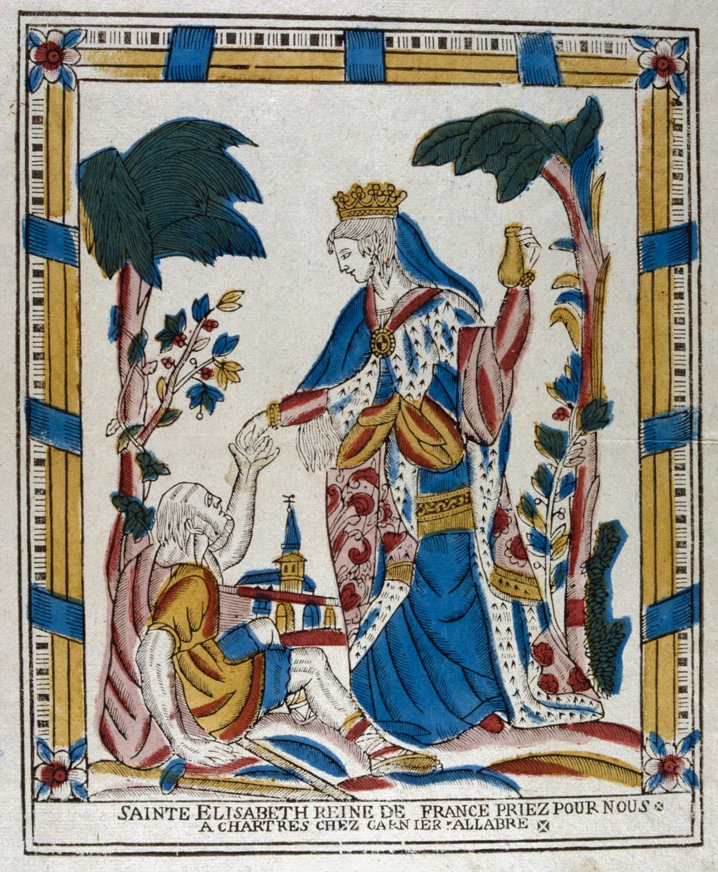 St Elizabeth of Hungary Giving Alms to a Beggar, 18th Century by Unbekannt