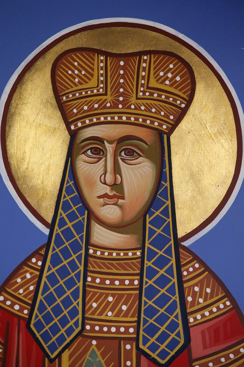 St Helen fresco in Pedoulas Orthodox Church, Cyprus by Unbekannt