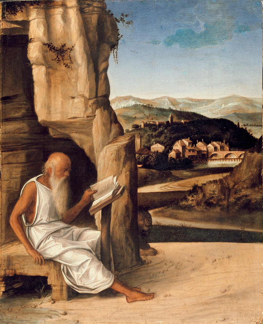 St Jerome Reading in a Landscape by Unbekannt