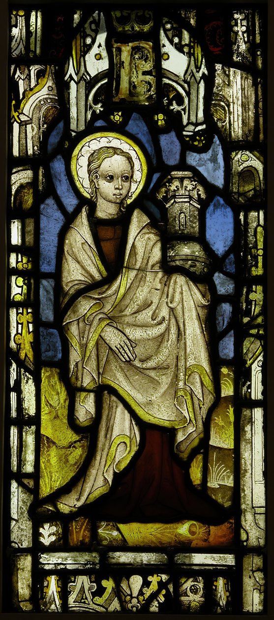 Stained Glass Panel with St. Barbara by Unbekannt