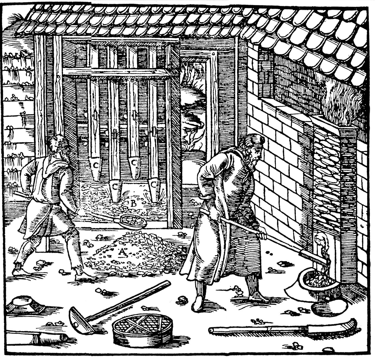 Stamping and Roasting Ore to Extract Metal by Unbekannt