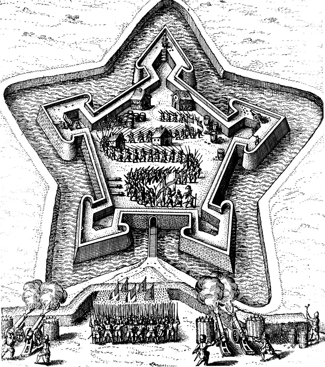 Star Fort Defended by a Moat Under Siege, 1617-1619 by Unbekannt