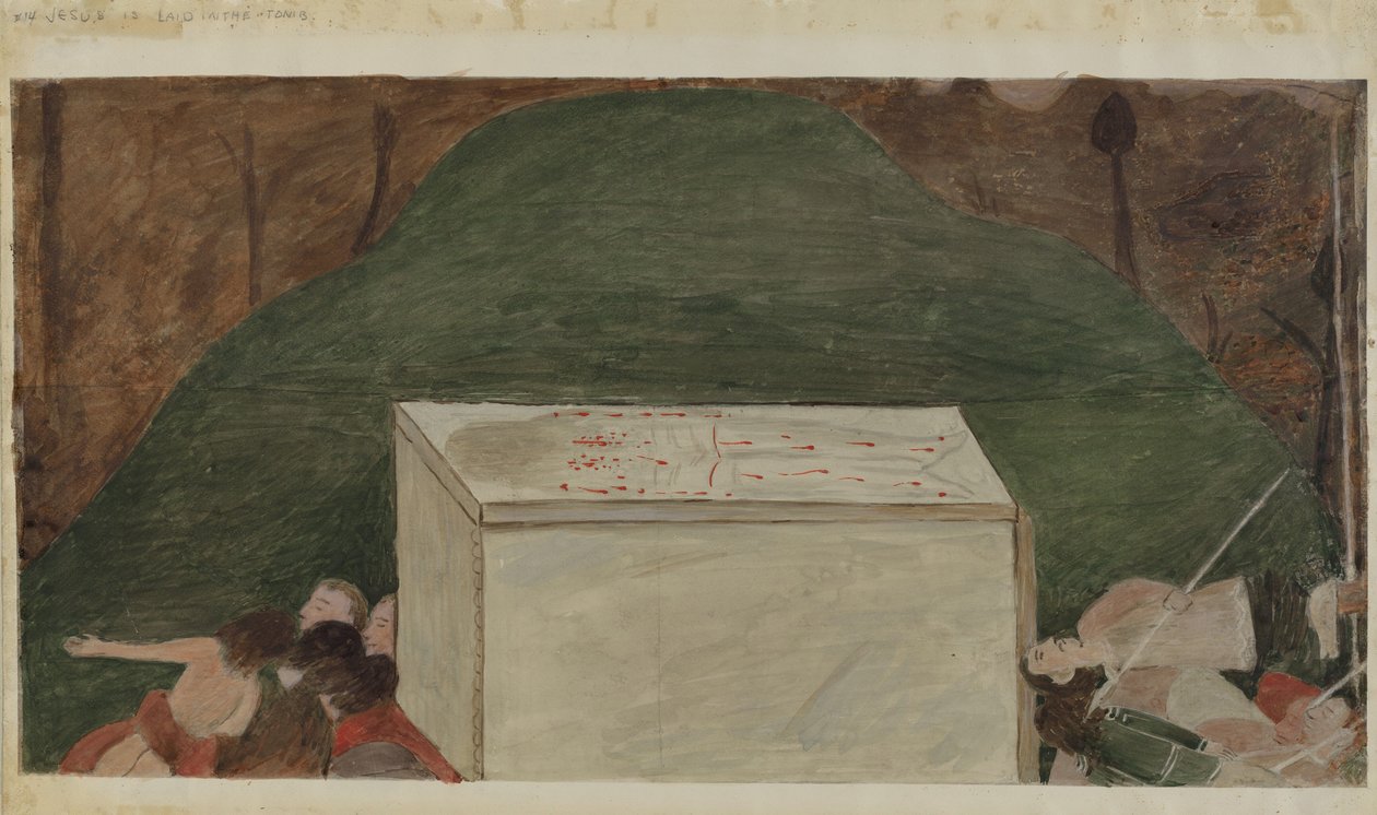 Station of the Cross No. 14: Jesus is Laid in His Tomb by Unbekannt