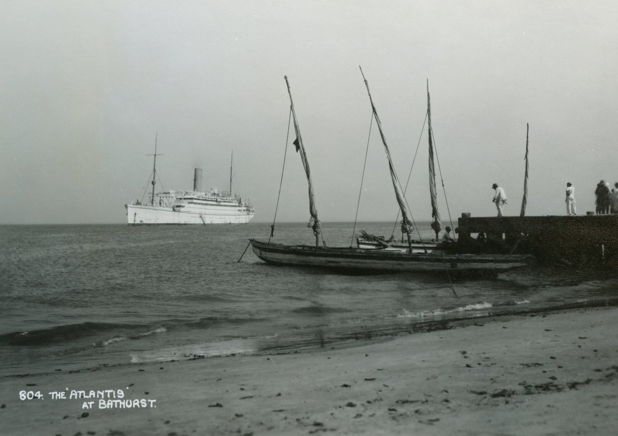 Steamship Atlantis off Bathurst, Gambia, 20th Century by Unbekannt
