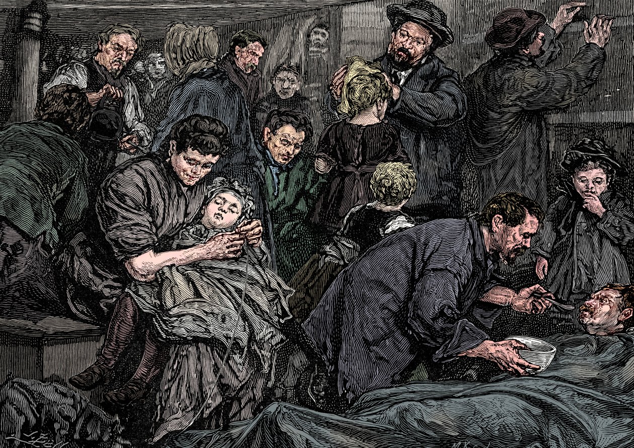Steerage passengers on an Atlantic steamer bound for America by Unbekannt