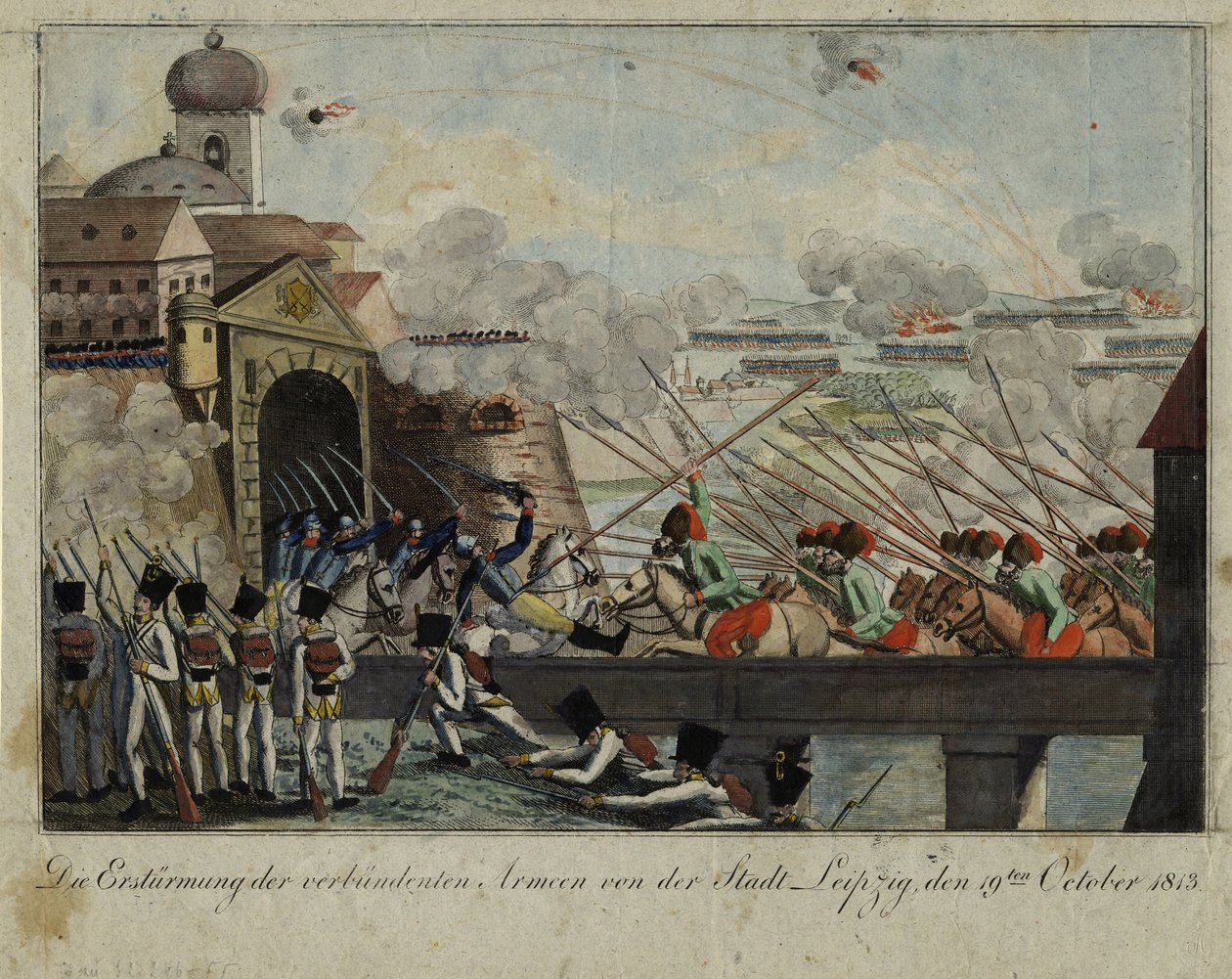 Storming of the City of Leipzig by the Allied Troops by Unbekannt