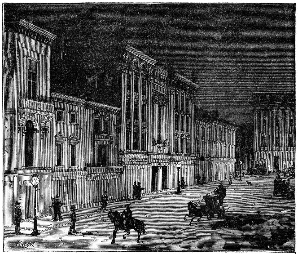 Street in Newcastle Upon Tyne Lit by Swan Incandescent Electric Lamps, 1883 by Unbekannt