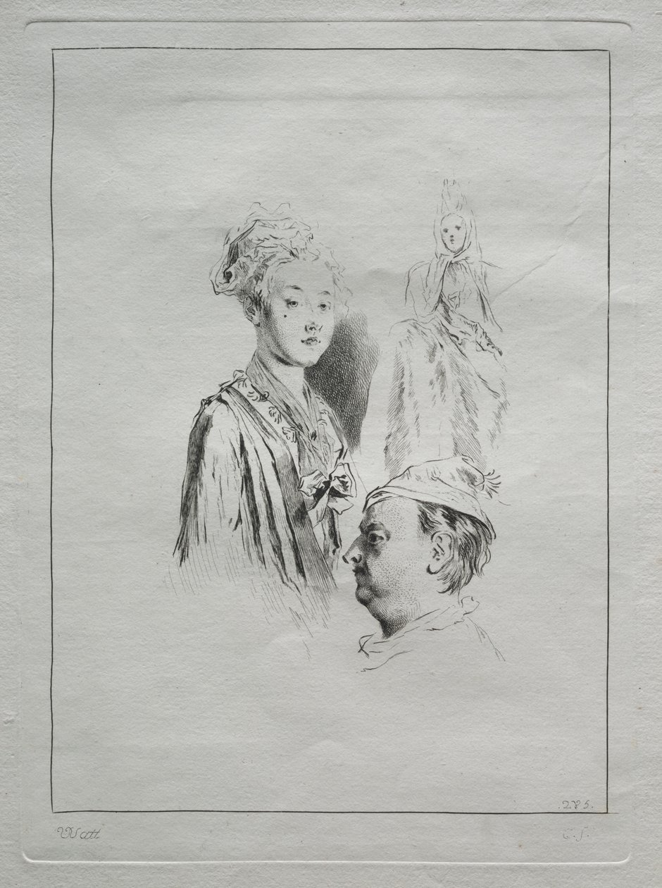 Study of Heads, 1700s by Unbekannt