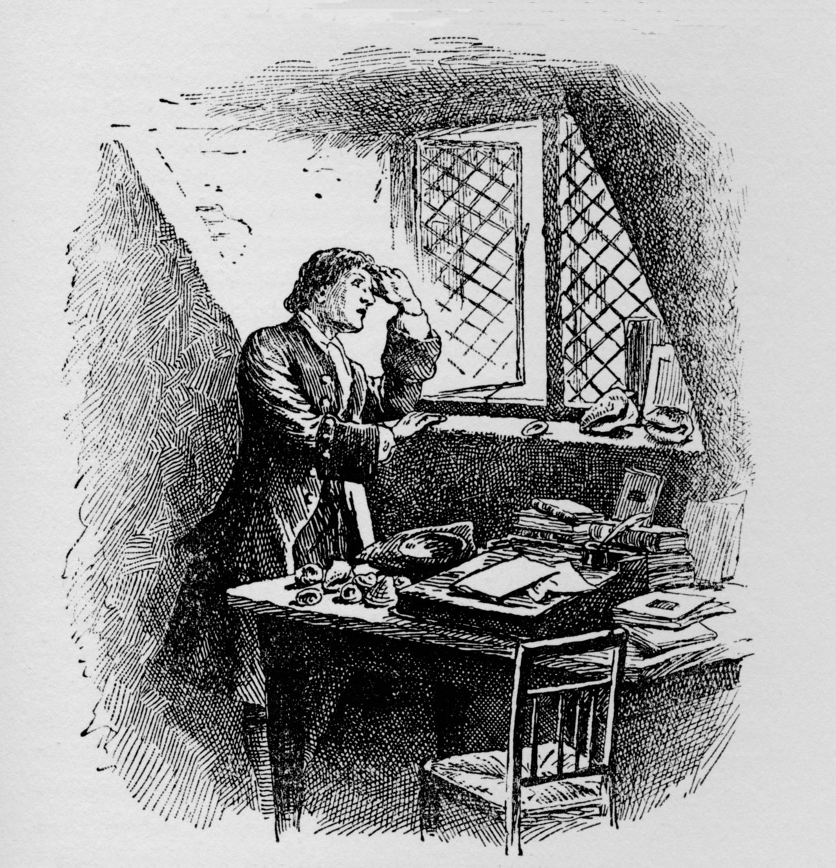 Studying the formation of clouds from his attic by Unbekannt