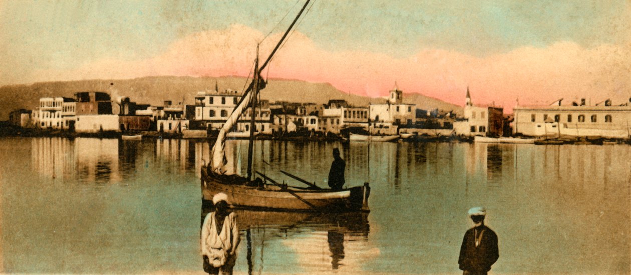 Suez - View of the Town During High Waters, c1918-c1939 by Unbekannt