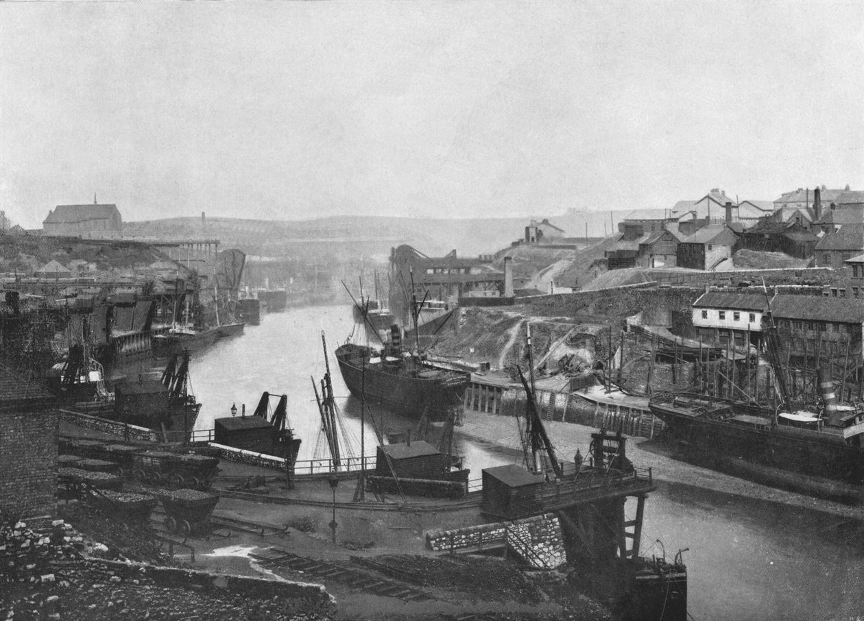 Sunderland - Looking Up the River from the Bridge by Unbekannt