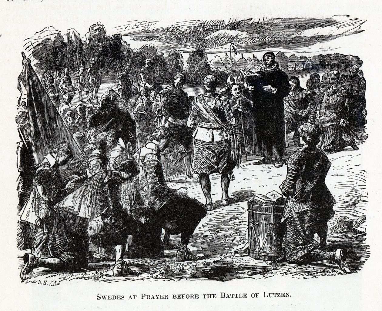 Swedes at Prayer before the Battle of Lützen, 1882 by Unbekannt
